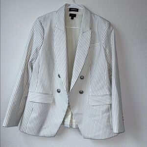 Express Ivory Striped Blazer